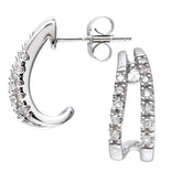 0.1ct Round Diamond Prong Set Earrings in 9ct White Gold